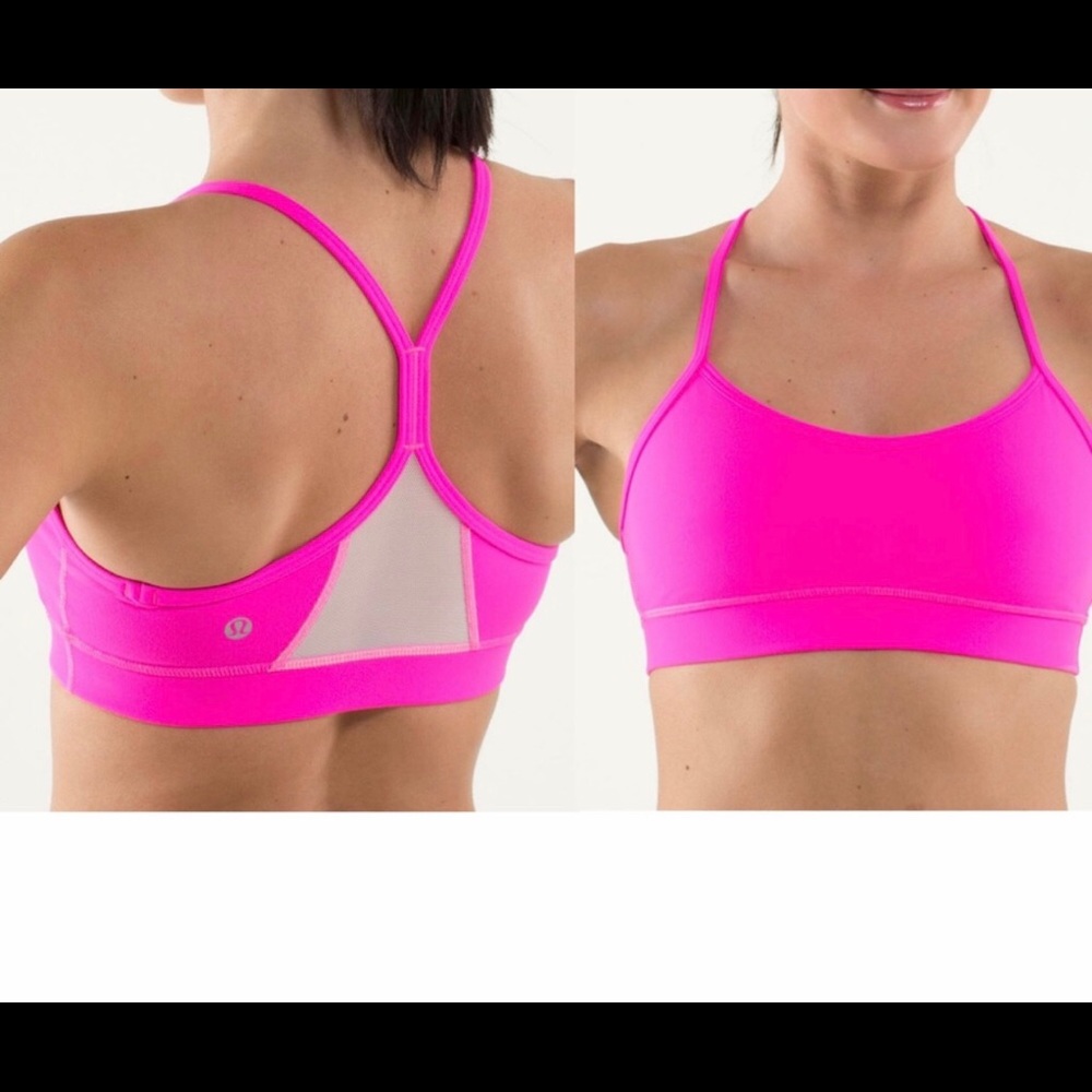 Lululemon Flow Y Bra IV Size 6 Color Pink Good Condition